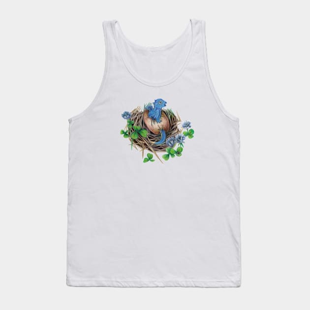 Adorable Blue Baby Dragon Hatchling Tank Top by Sandra Staple